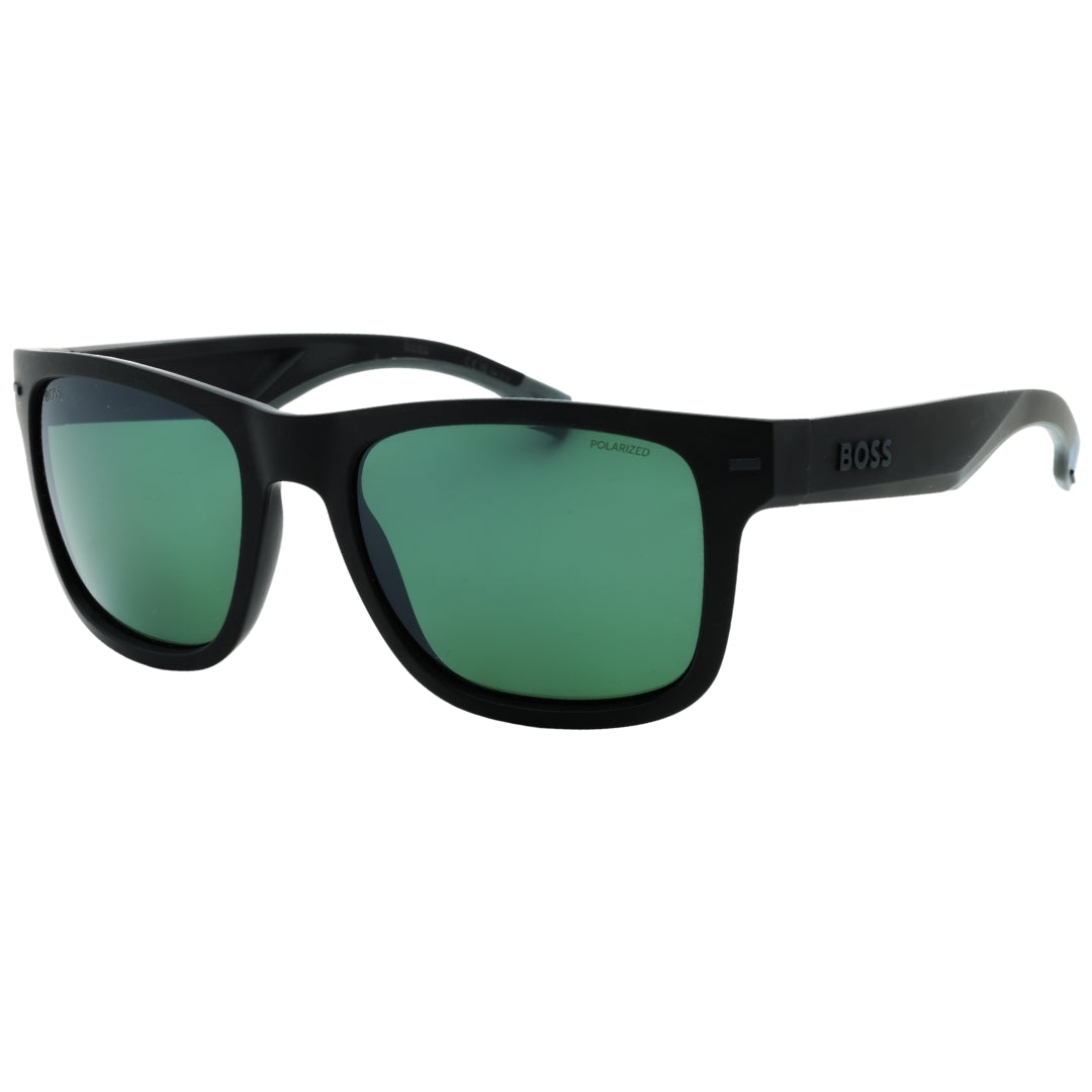 Hugo Boss Green Polarized HC OL Lens Matte Black Sunglasses 1496 0O6W 55