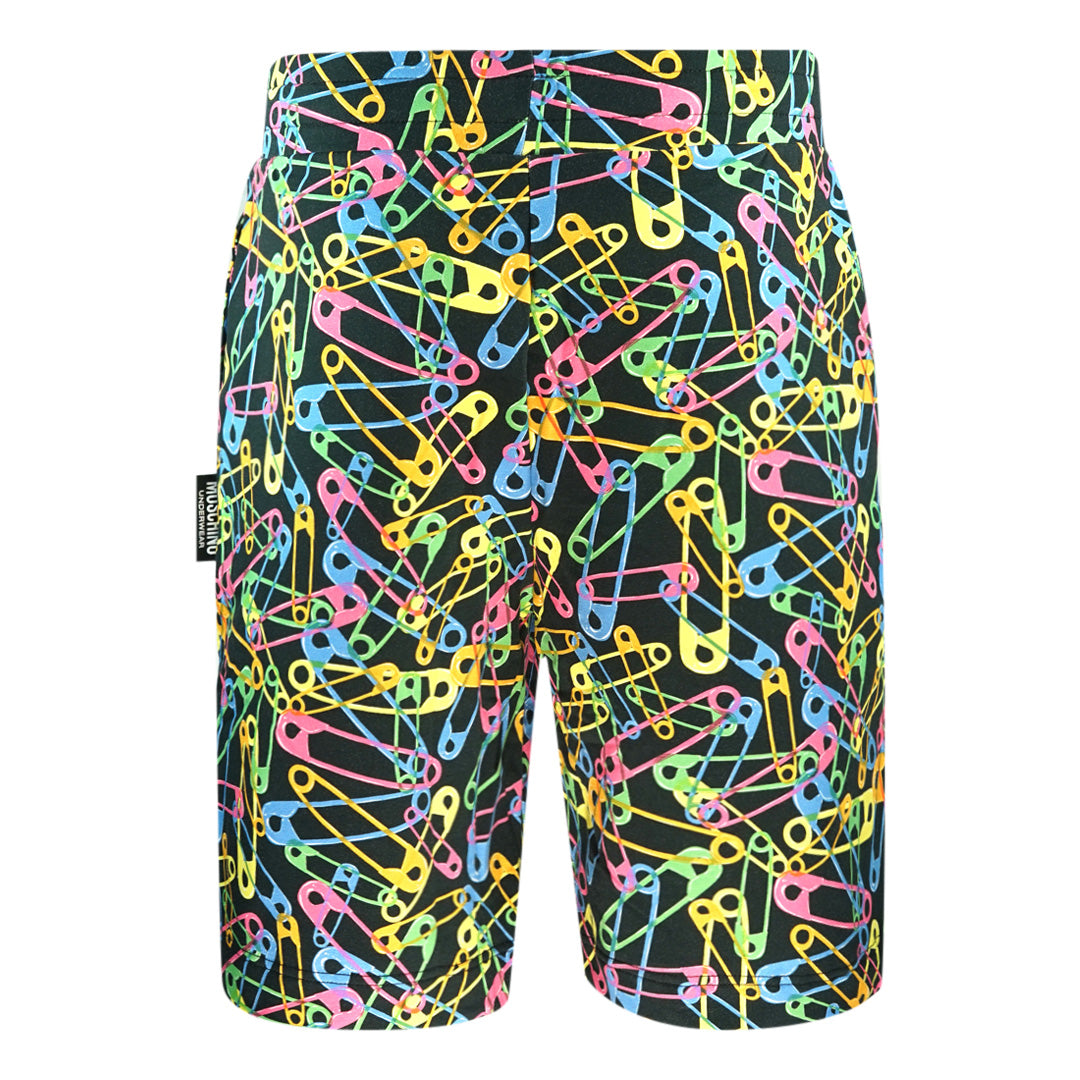 Moschino Multicolour Pin Design Black Shorts 1A43258120 1555