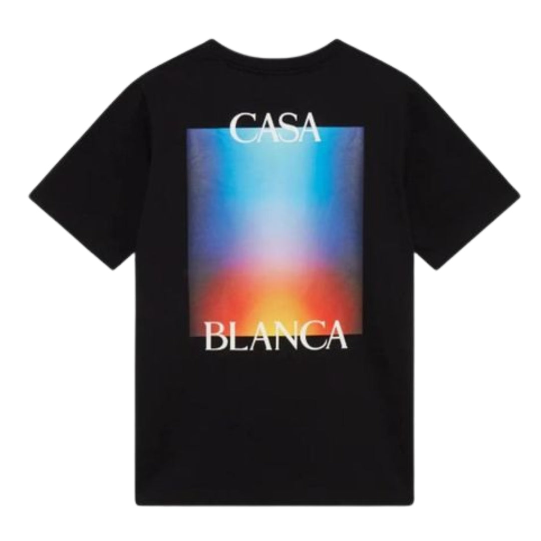 Casablanca Gradient Stacked Logo Black T Shirt