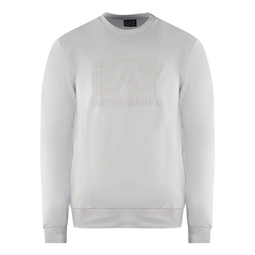 Ea7 Box Logo White Sweatshirt 3RPM60 PJ05Z 1100
