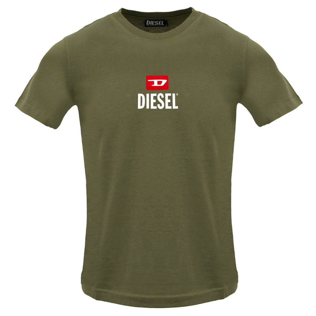 Diesel T Just Small New D Logo Deep Depths T Shirt 5Ix Green