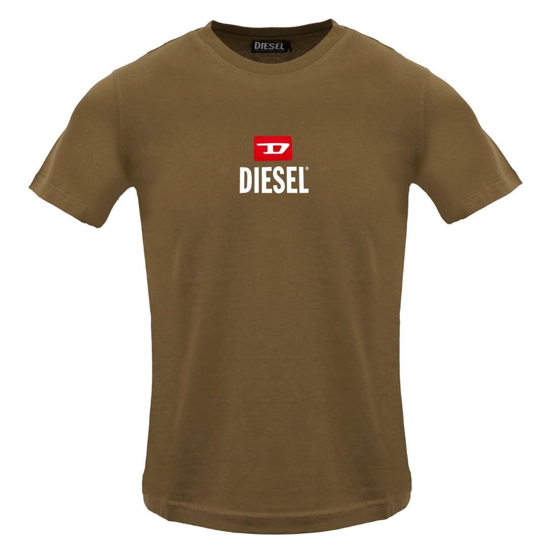 Diesel T Just Small New D Logo Coffee Liqueur T Shirt 7Da Brown