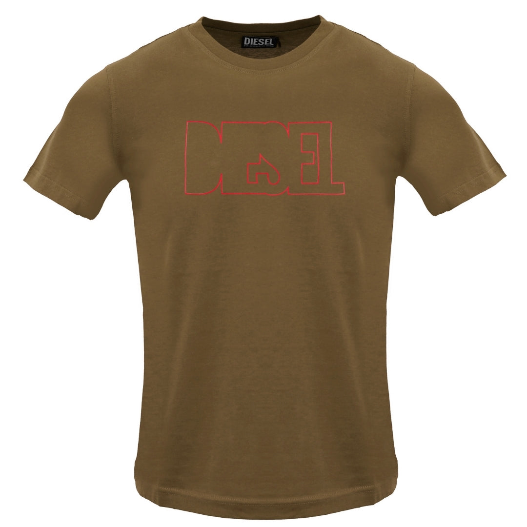 Diesel T Diegor 250215 Off Coffee Liqueur T Shirt 7Da Brown - Style Centre Wholesale