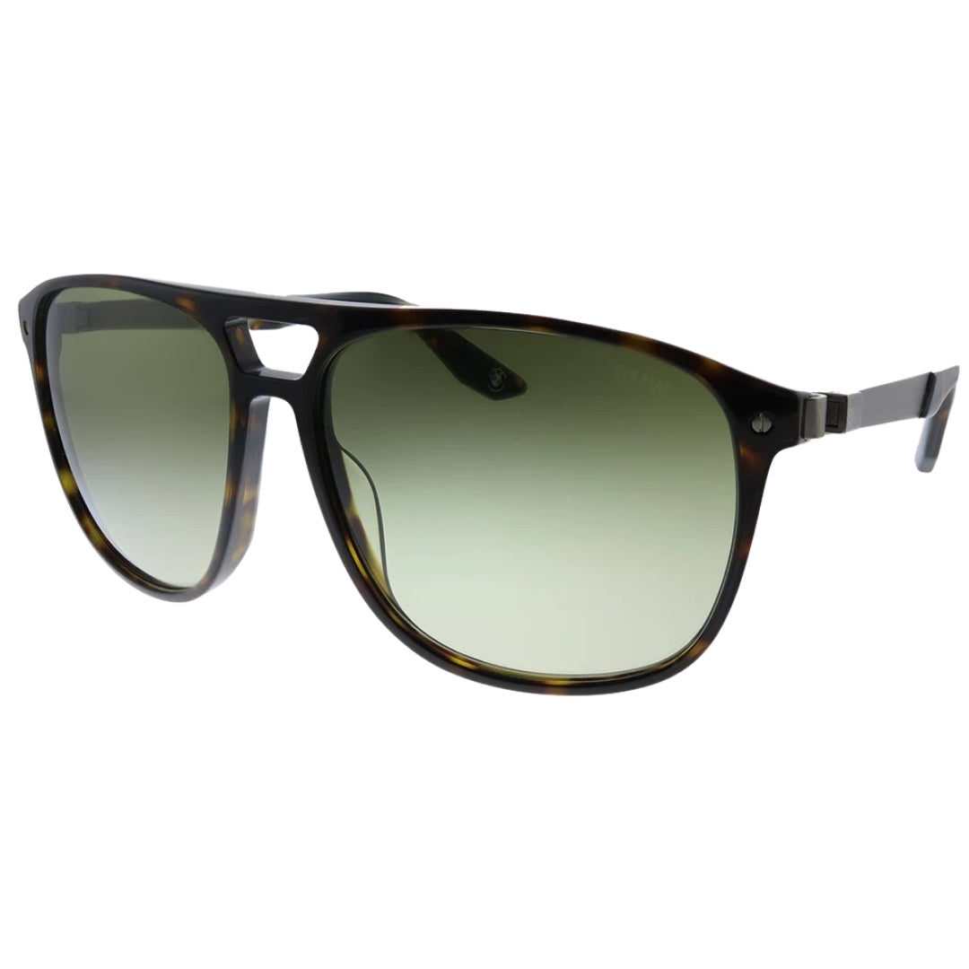 BMW Dark Havana Brown Frame Gradient Green Lens Sunglasses BW0001P - Style Centre Wholesale