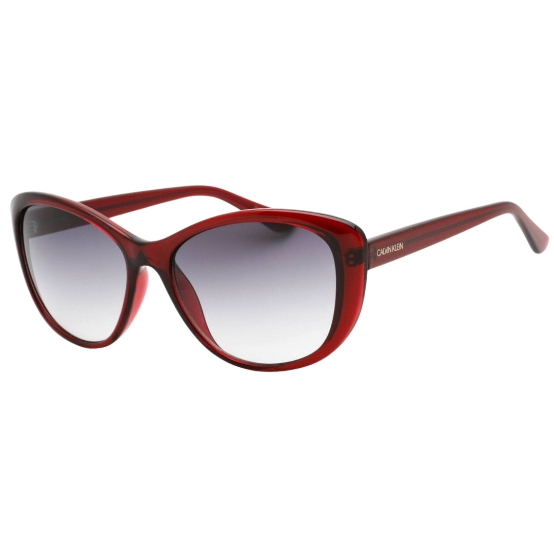 Calvin Klein Burgundy Framed Grey Gradient Lensed Sunglasses CK19560S 605