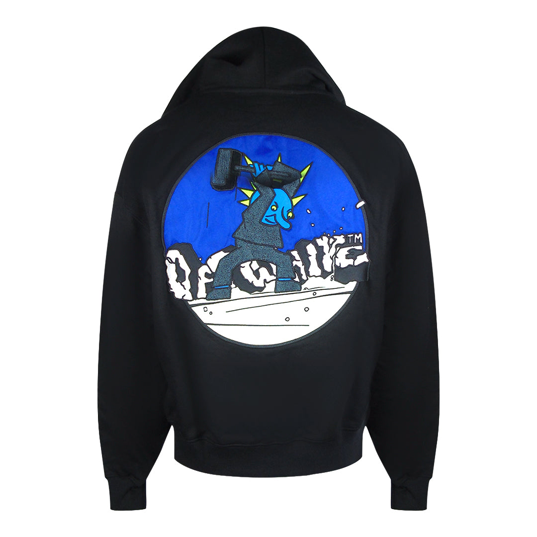Off White Ombe015S23Fle0021069 Black Hoodies Male
