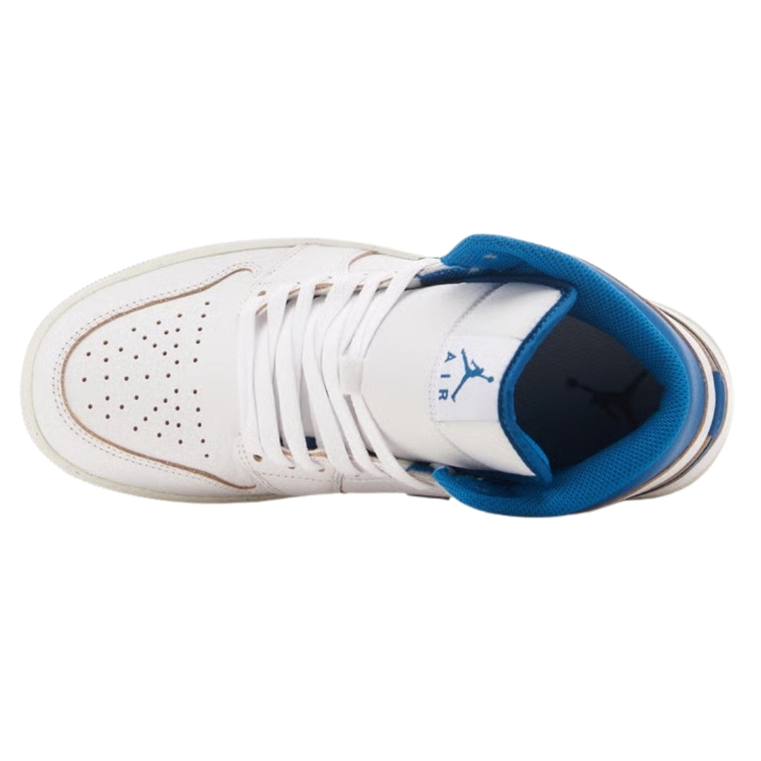 Nike Fn5215 141 Air Jordan 1 Mid Se 141 White Blue Trainer Air Jordan 1 Mid Se UK 10