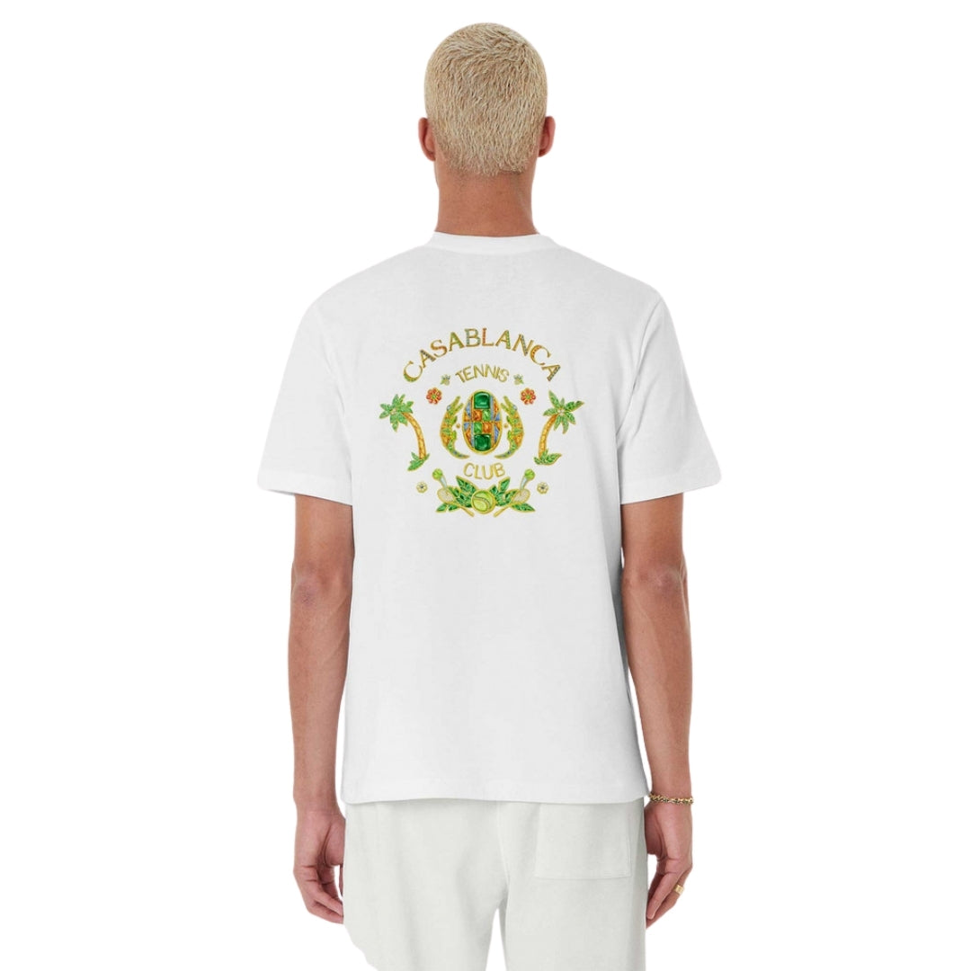 Casablanca Printed T-Shirt Joyaux Dafrique Tennis Club White Ms24 Jts 001 13 001 White T-Shirts Mens