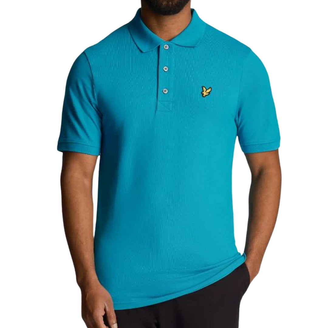 Lyle Scott Leisure Blue Plain Polo Shirt - Style Centre Wholesale