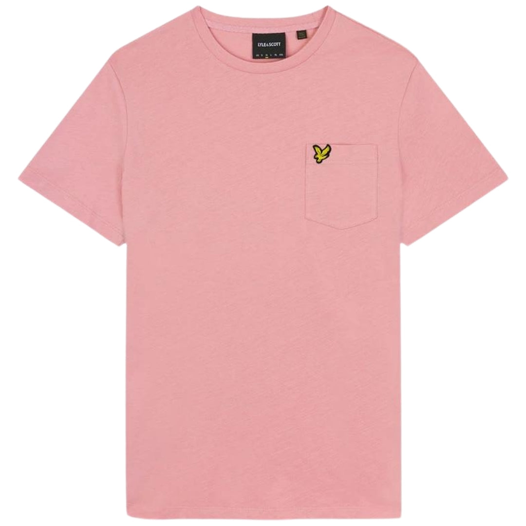 Lyle Scott Pocket On Chest Palm Pink T Shirt Ts2022V X238
