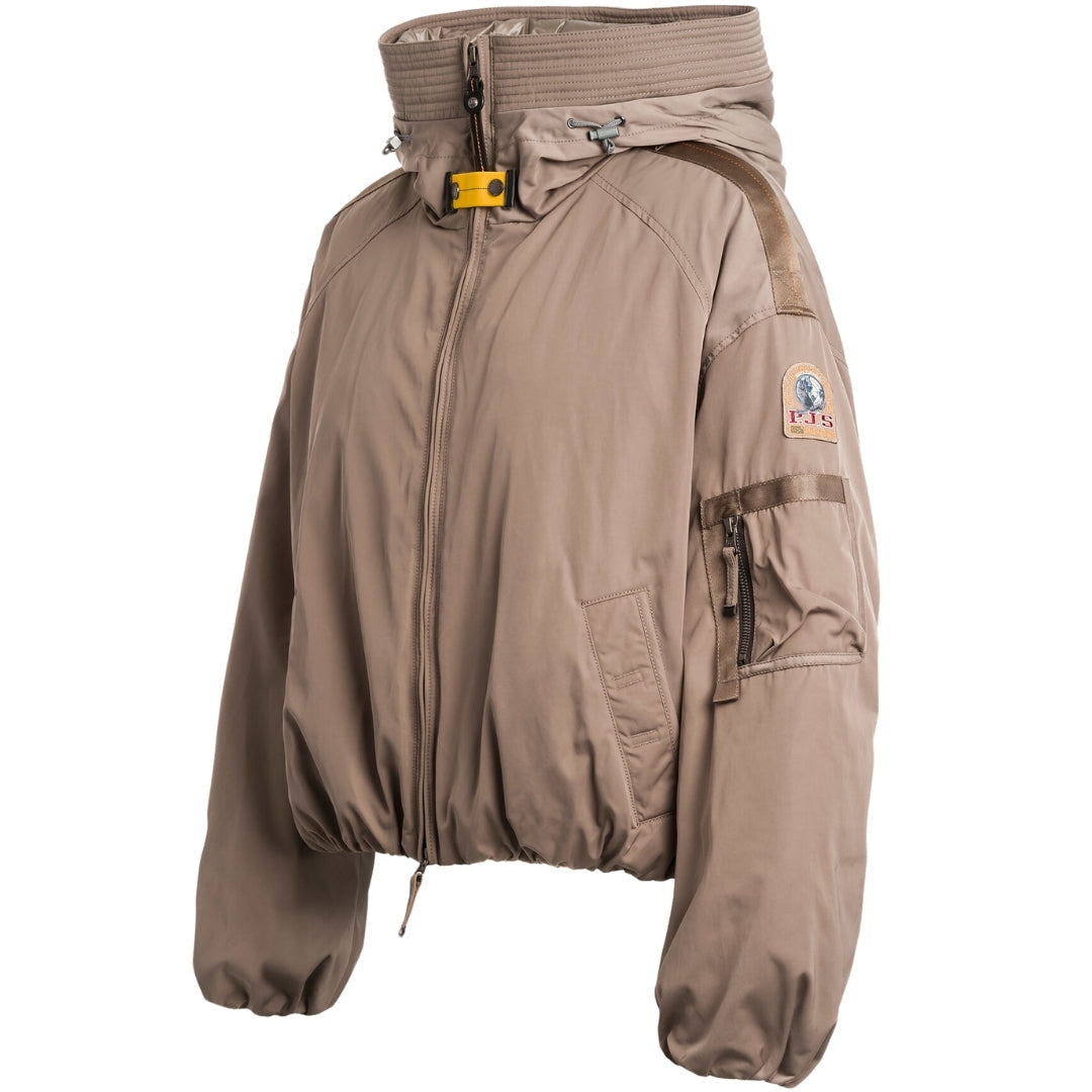 Parajumpers NAADZ PWJKIN31 776 Atmosphere Light Brown Oversize Down Bomber Jacket Womens S