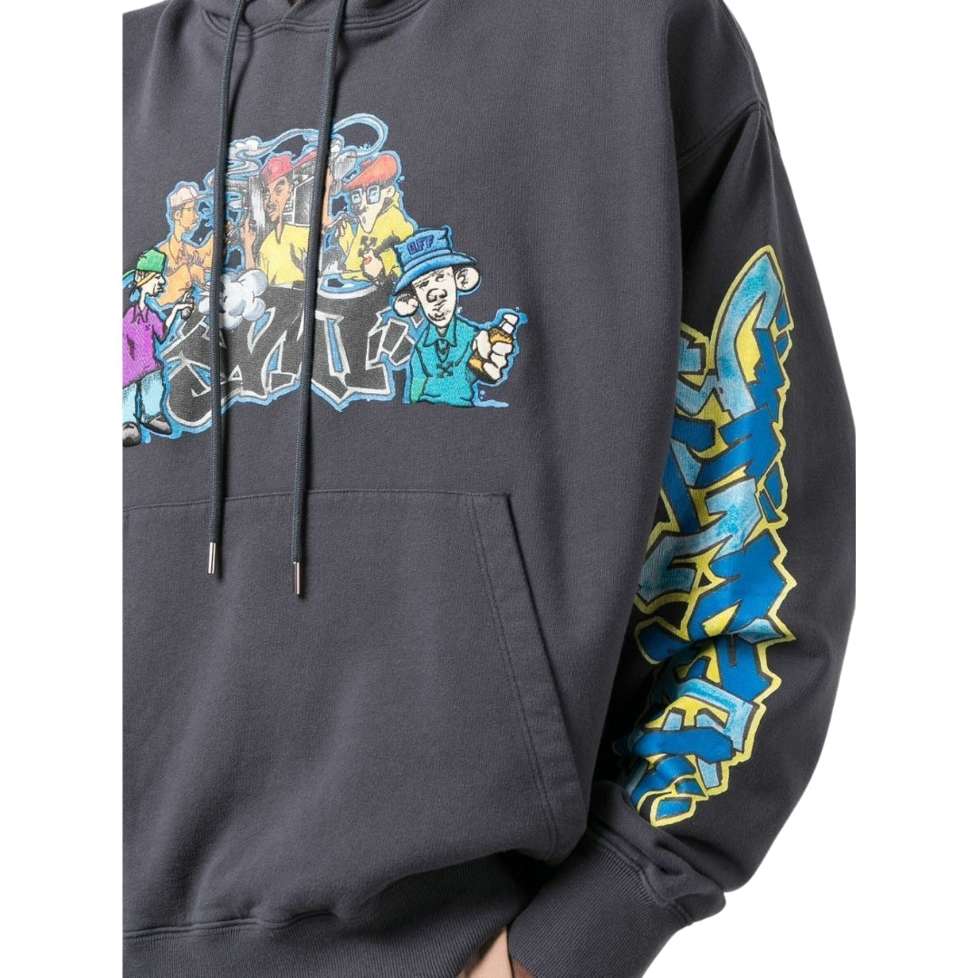Off-White Graffiti Pupp Skate Hoodie Outerspace L
