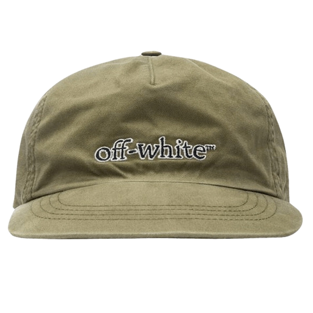 Off White Slanted Logo Green Cap