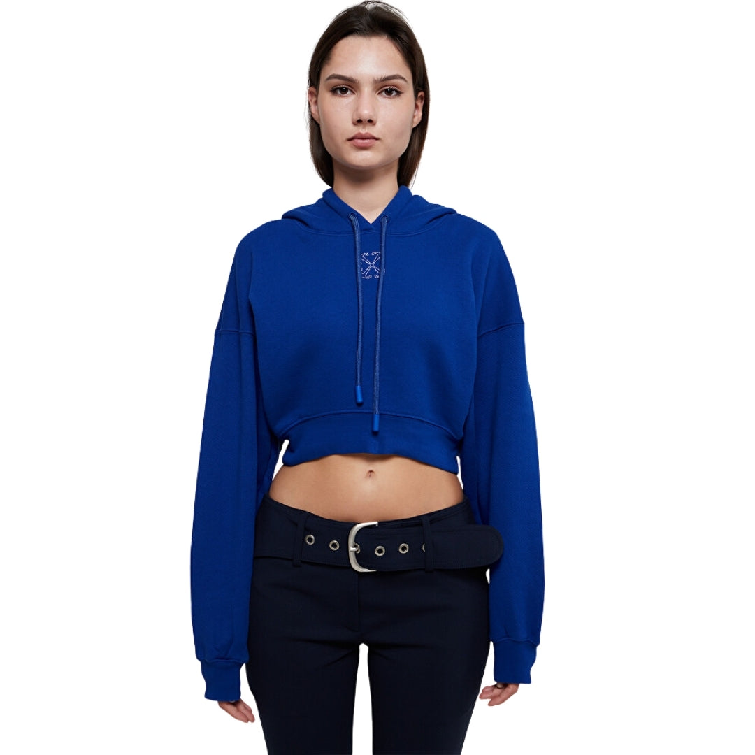 Off-White Embr Mini Arrow Crop Hoodie Blue XS
