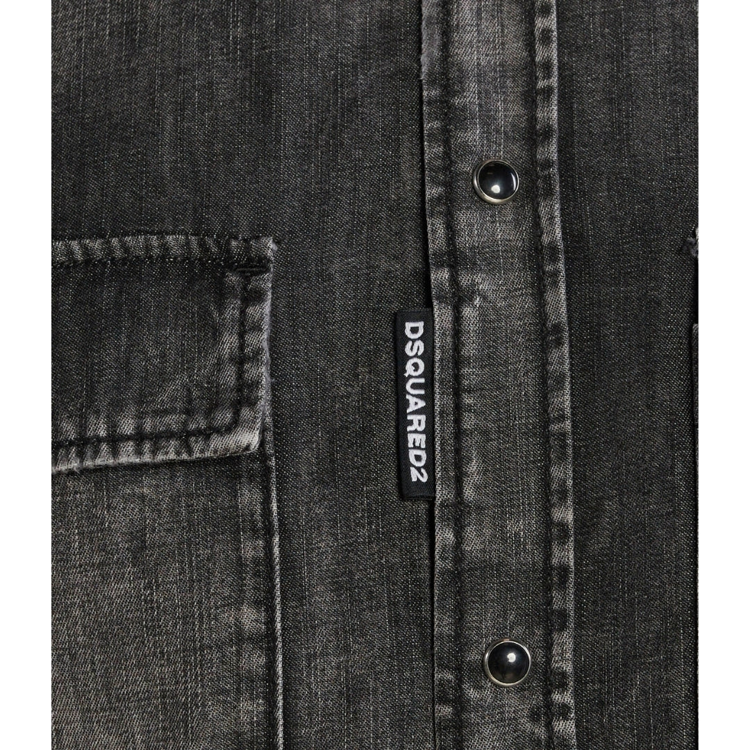 DSQUARED2 Regular Fit Faded Black Denim Shirt W32
