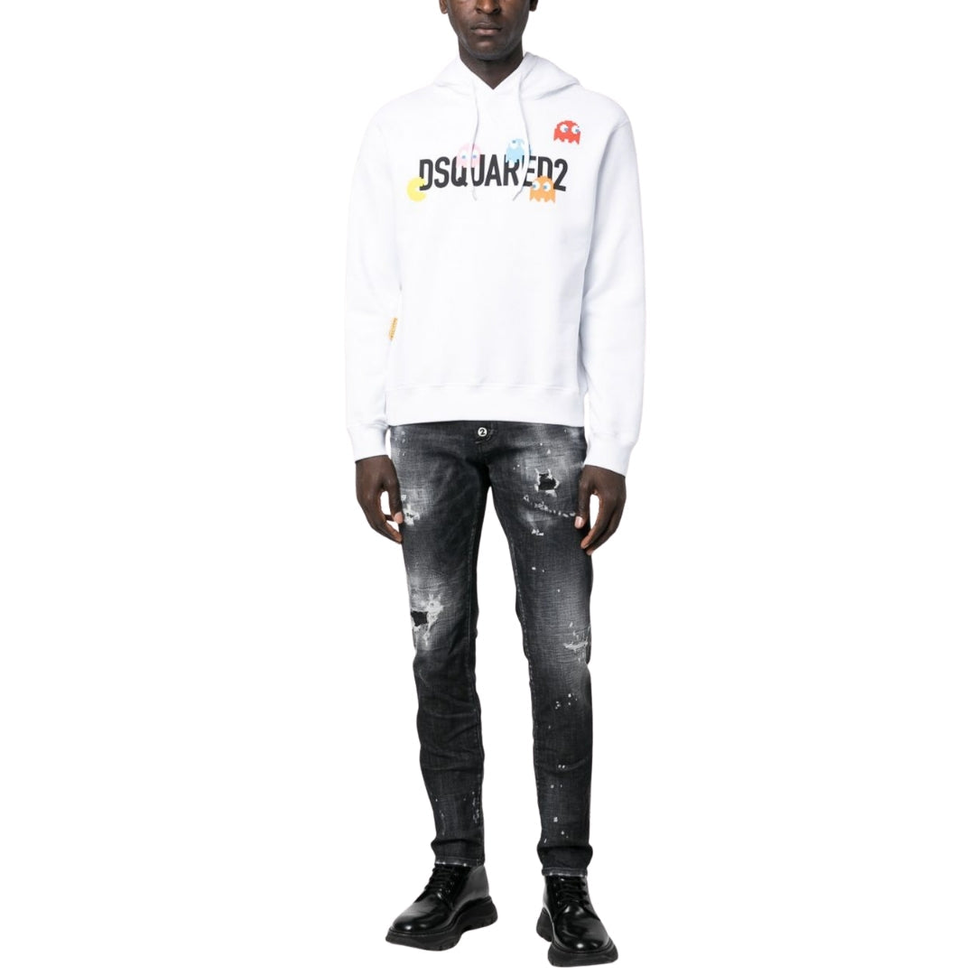 Dsquared2 Pac Man Cool Fit White Hoodie L