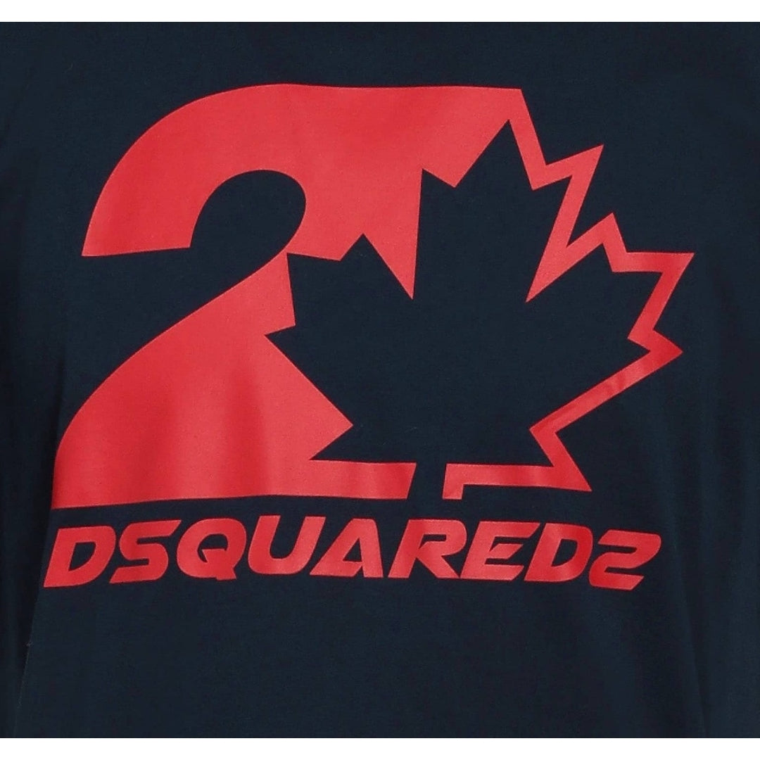Dsquared2 Cool Fit Maple Leaf Dark Navy Blue T-Shirt S74GD1157 478 - Style Centre Wholesale
