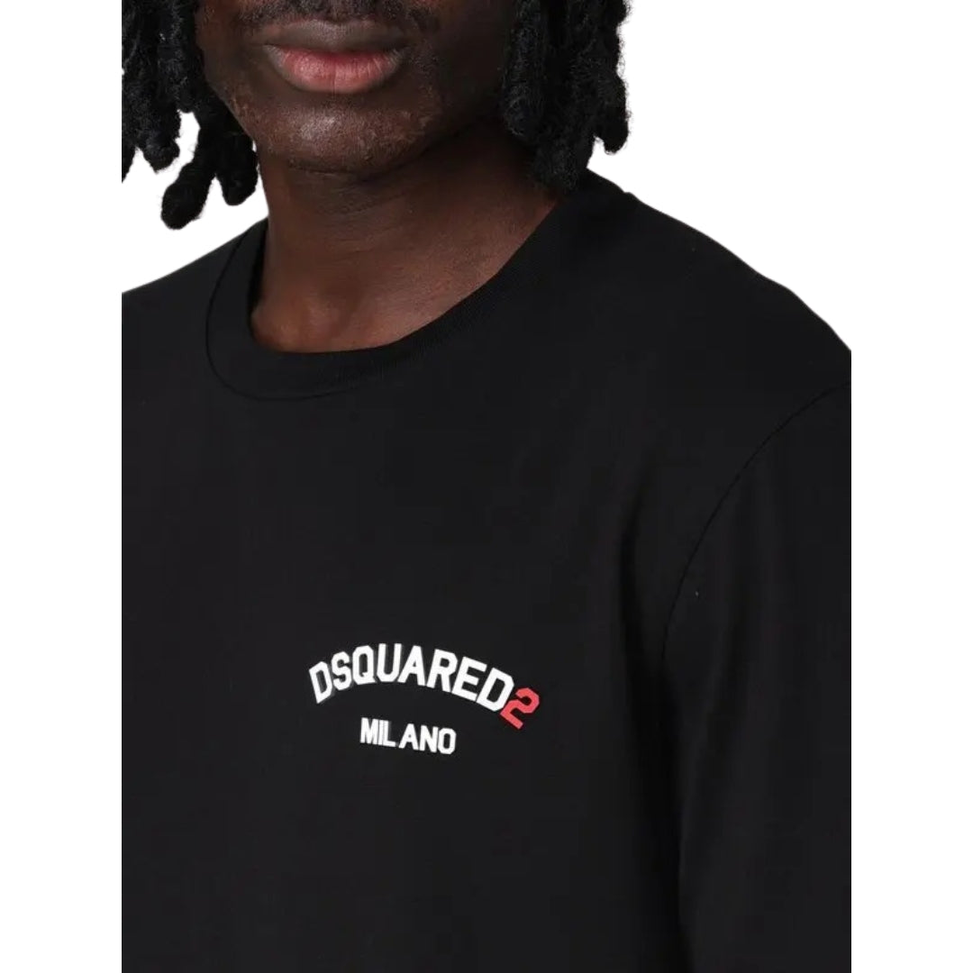 Dsquared2 Regular Fit Rubber Logo T-Shirt Black XS