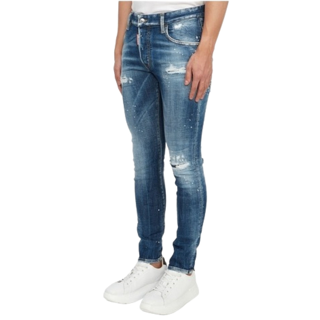 DSQUARED2 Super Twinky Jean Reinforced Worn Denim Wash Blue Jeans W30