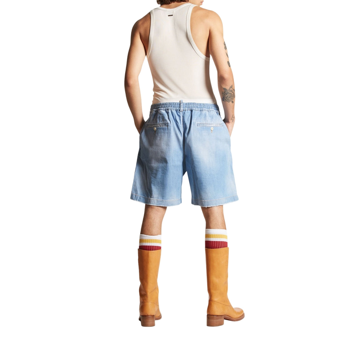DSQUARED2 Relaxed Fit Light Blue Denim Shorts W34