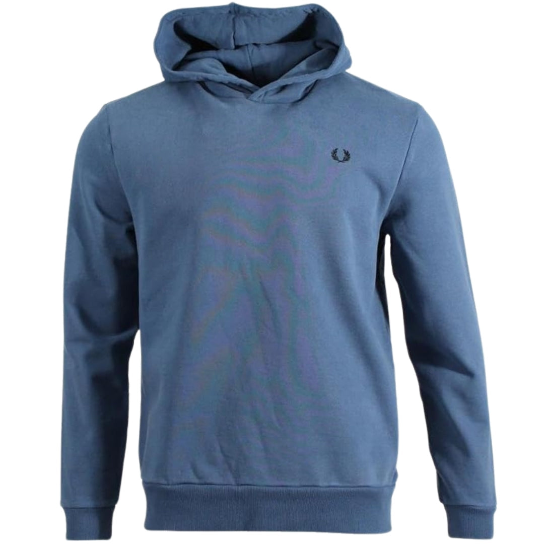 Fred Perry SM6583 963 Heavy Weight Hooded Sweatshirt 963 Midnight Blue Blue Hoodie Mens L