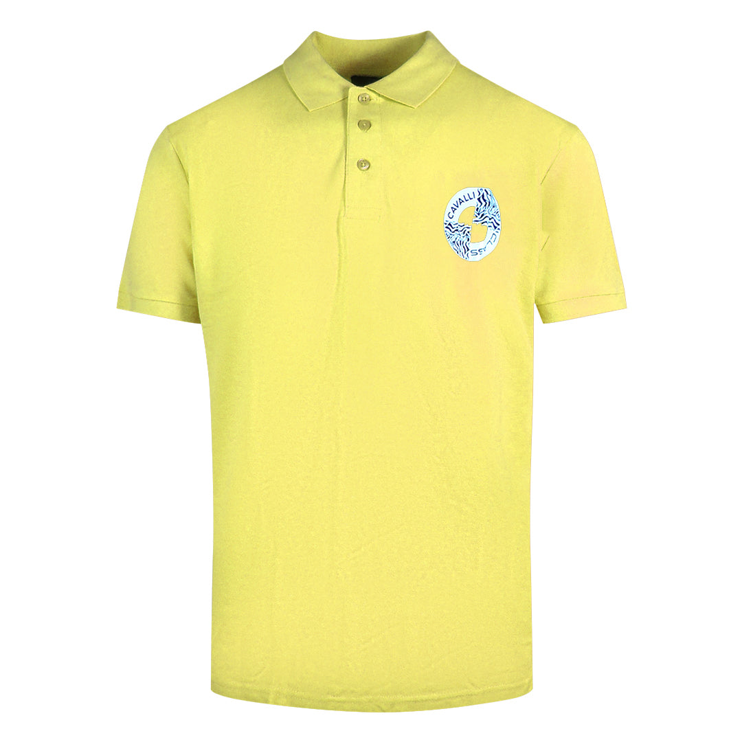 Cavalli Class Circle Logo Yellow Polo Shirt - Style Centre Wholesale
