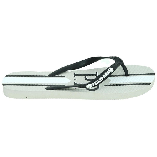 Philipp Plein Pp Logo Grey Flip Flops IMPS903 94 41