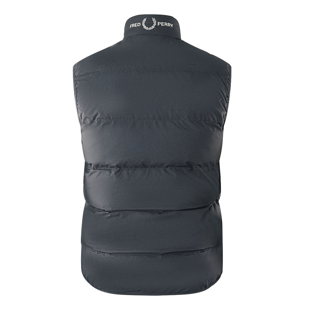 Fred Perry Insulated Quilted Black Gilet Jacket J4566 102