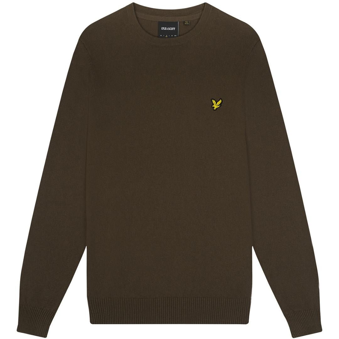 Lyle Scott Cotton Merino Olive Pull Over Jumper
