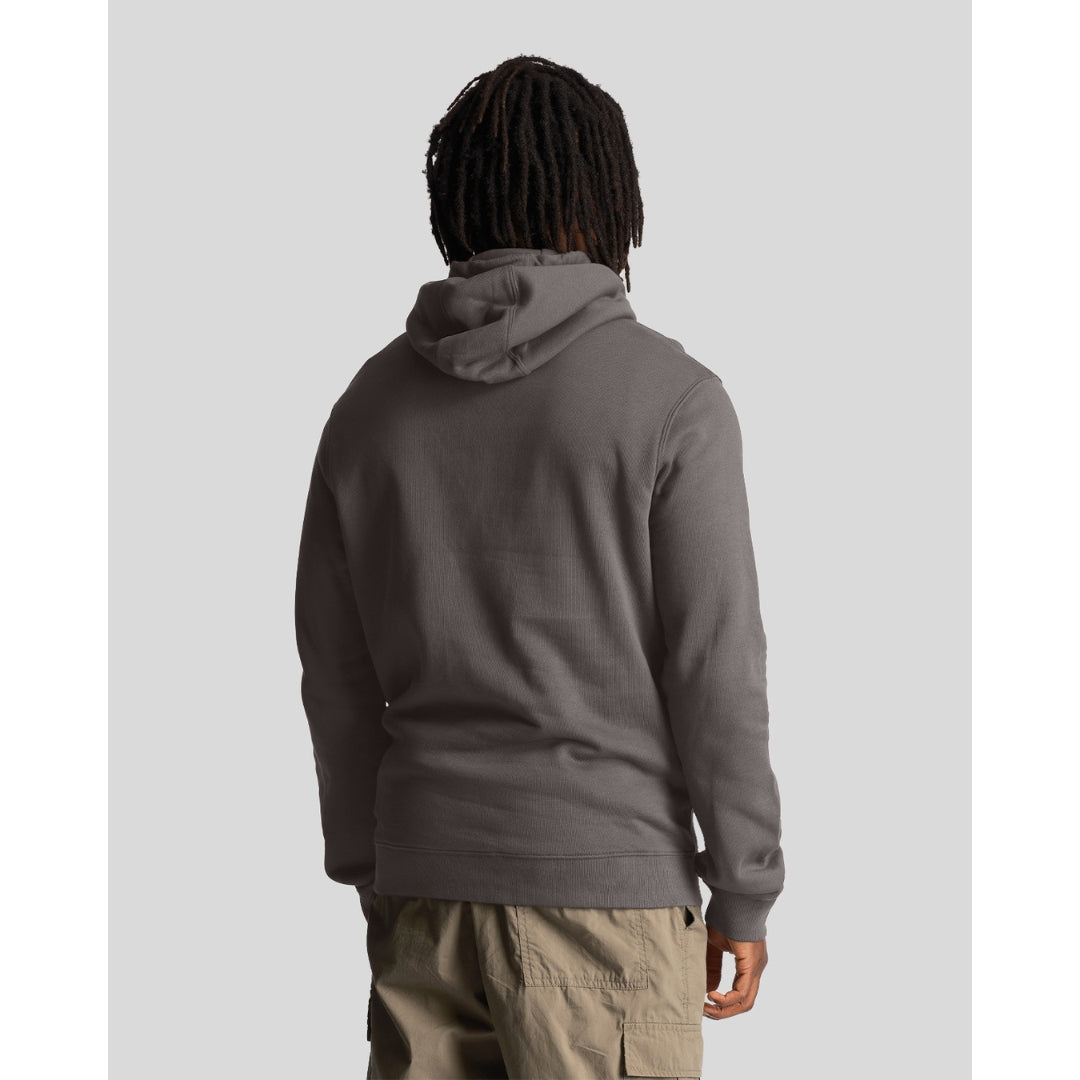 Lyle & Scott Embroidered Logo Gunmetal Pull-over Hoodie ML1918V W635
