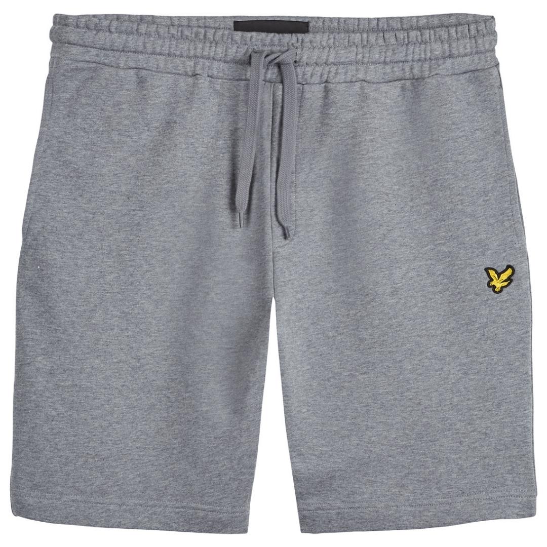 Lyle Scott Branded Logo Mid Grey Marl Sweat Shorts
