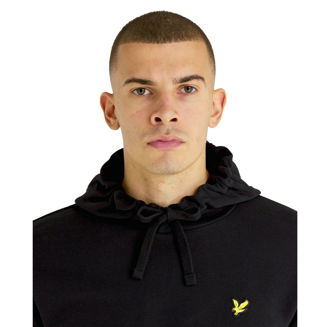 Lyle Scott Branded Jet Black Pull Over Hoodie