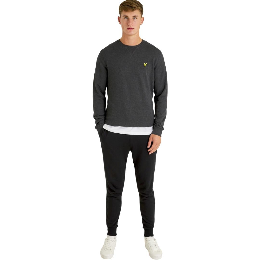 Lyle Scott Branded Charcoal Marl Pull Over Jumper