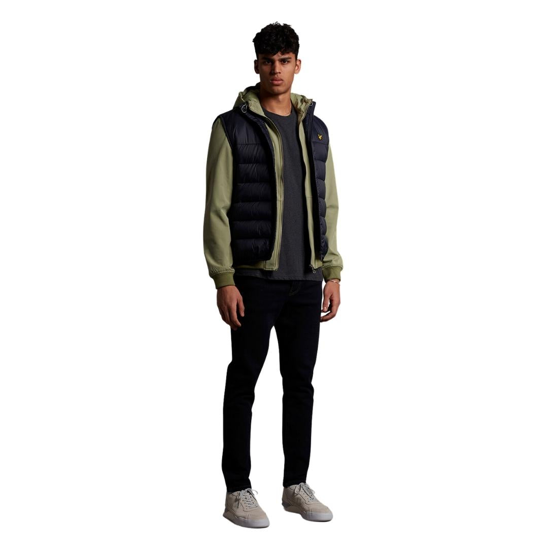 Lyle Scott Branded Chest Logo Charcoal Marl T Shirt