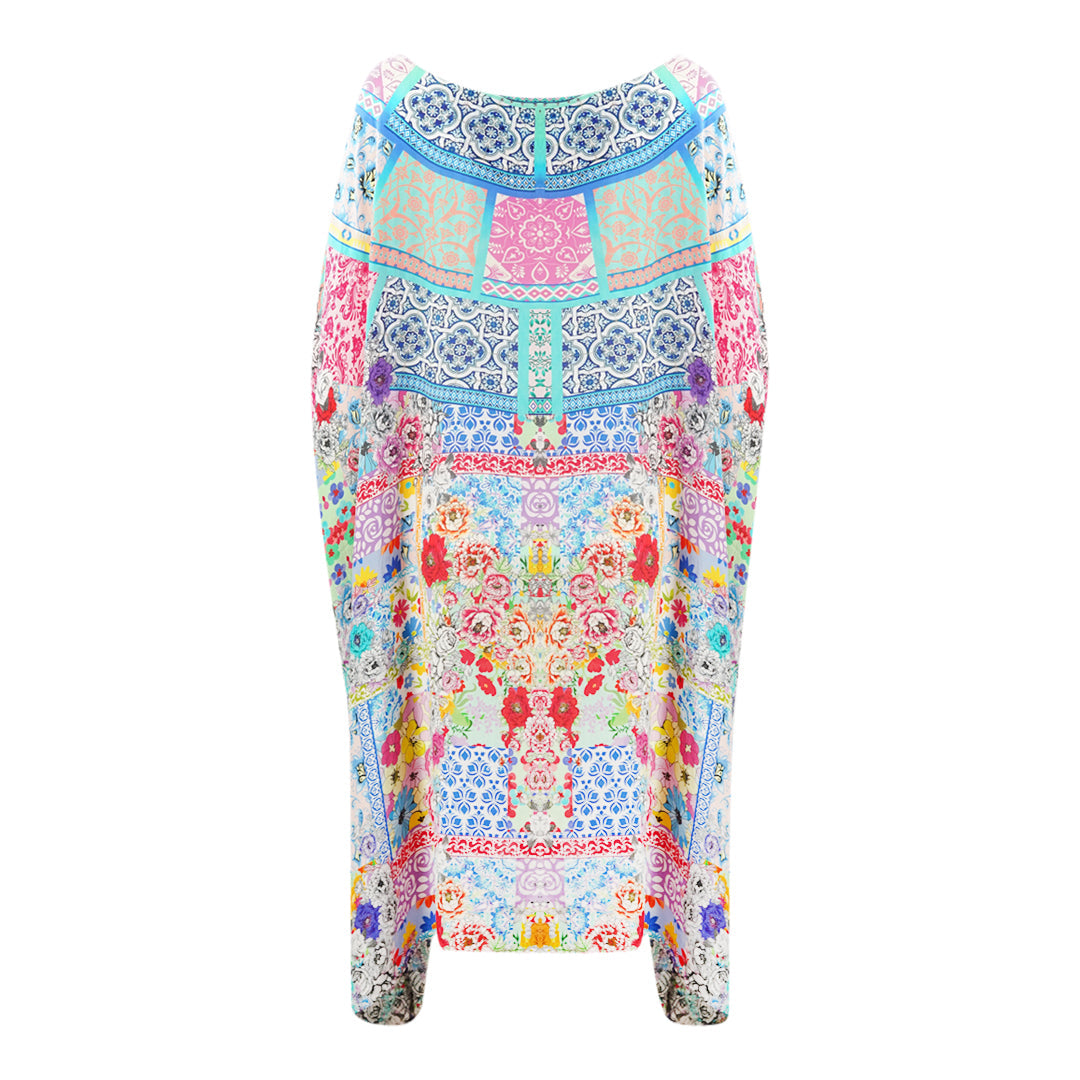 Inoa Martinique 12004 Multi Coloured Floral Short Box Kaftan Cover Up