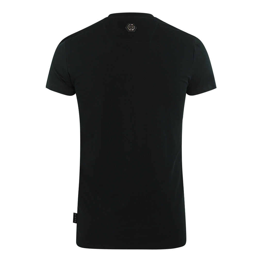 Philipp Plein Large Multi Colour Skull Black T Shirt