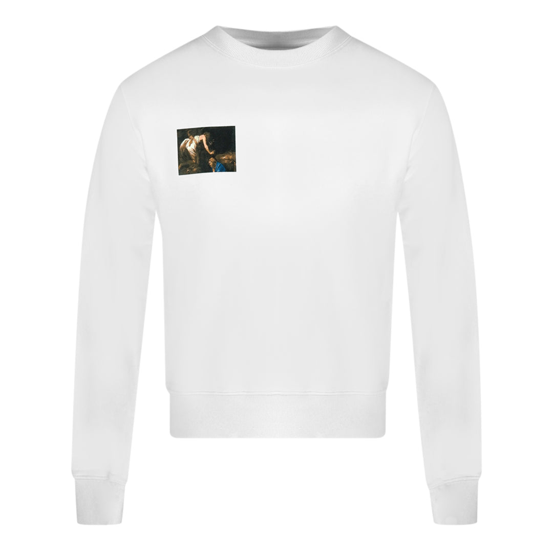 Off White Caravaggio Angel Arrow Logo White Sweatshirt OMBA025E20FLE005 0110