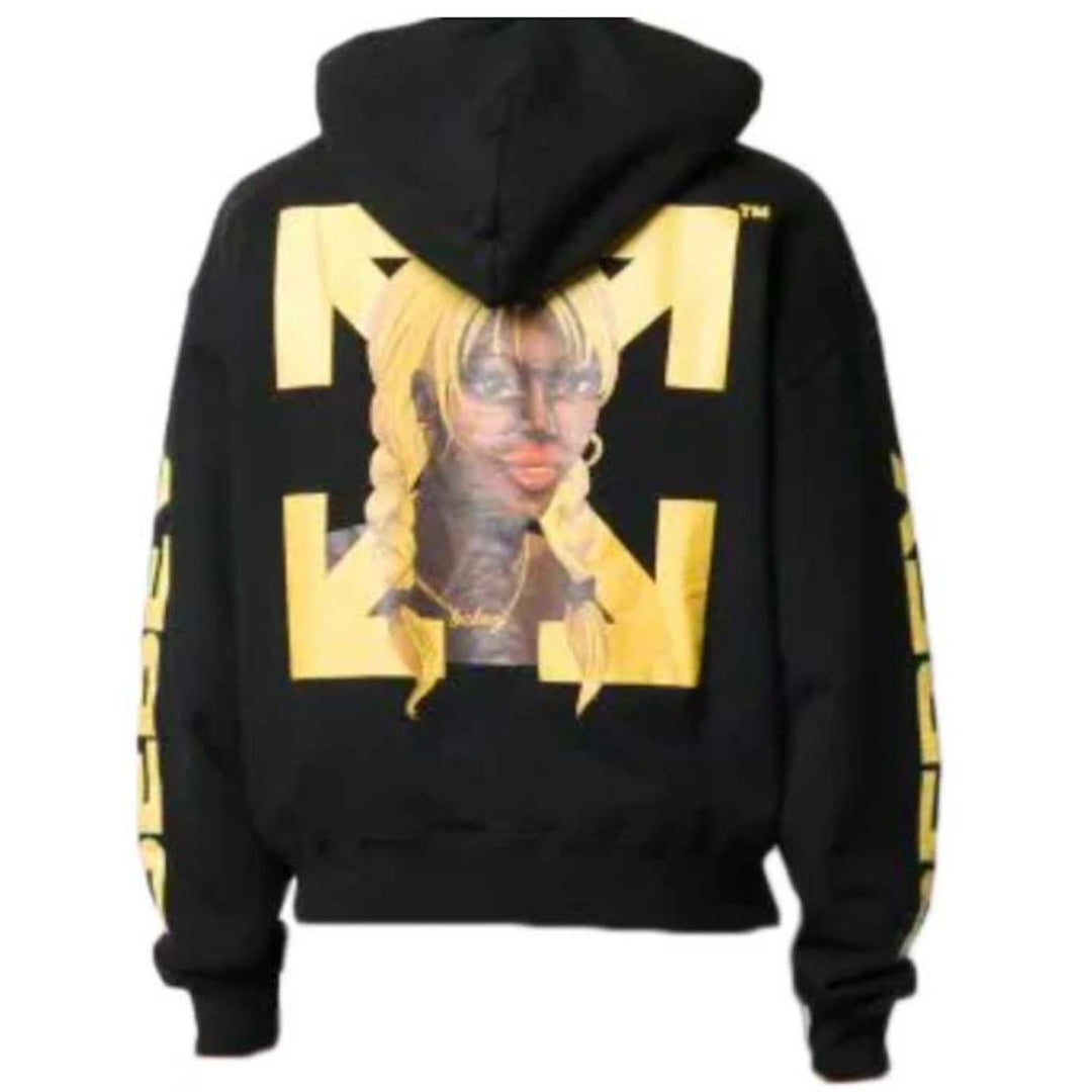 Off White X Theophilus London Bebey Arrow Oversized Black Hoodie