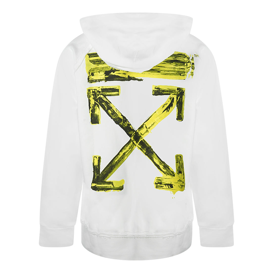 Off White Long Drawstrings White Oversized Hoodie