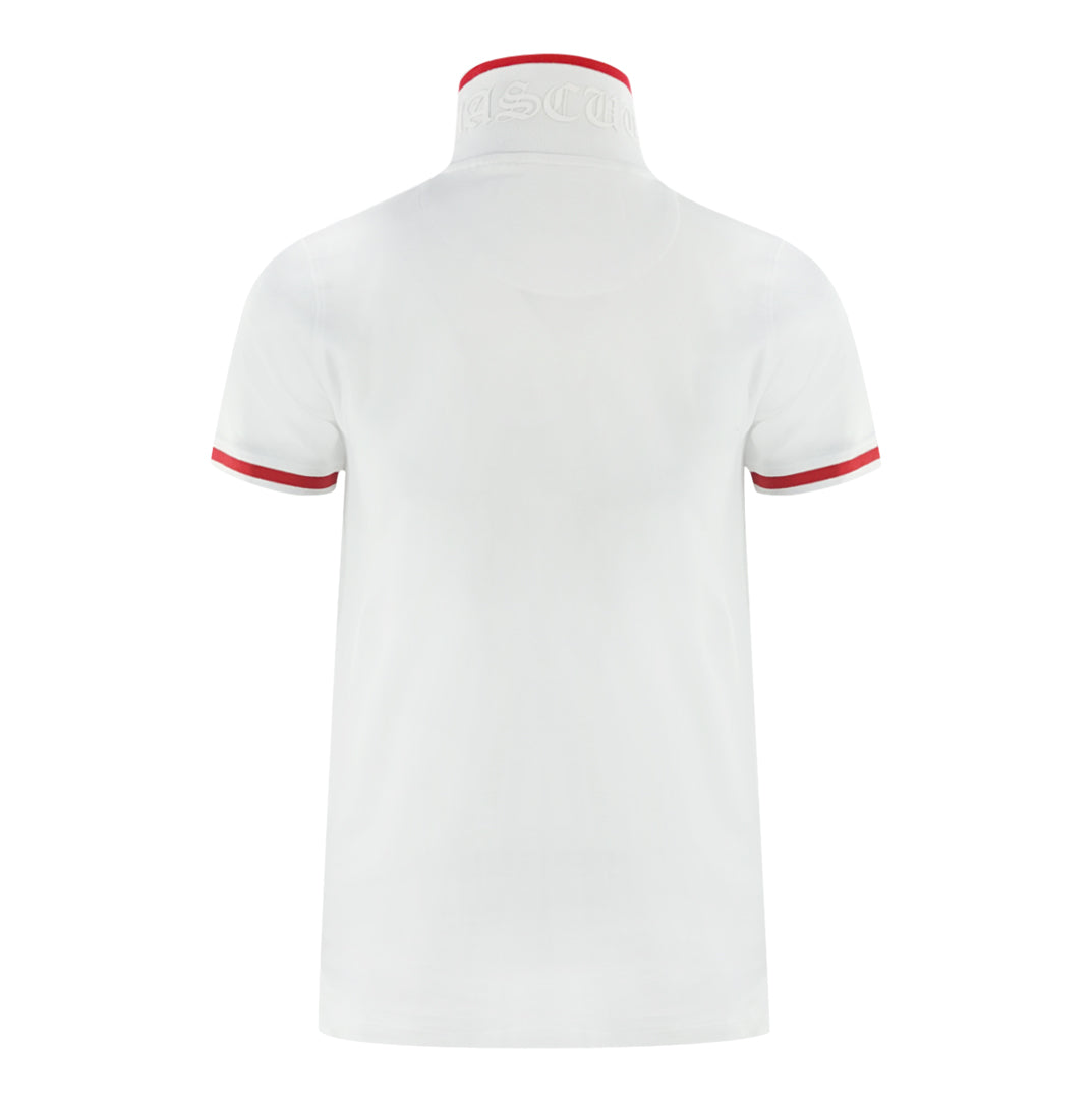 Aquascutum Aq 1851 Embroidered Tipped White Polo Shirt - Style Centre Wholesale
