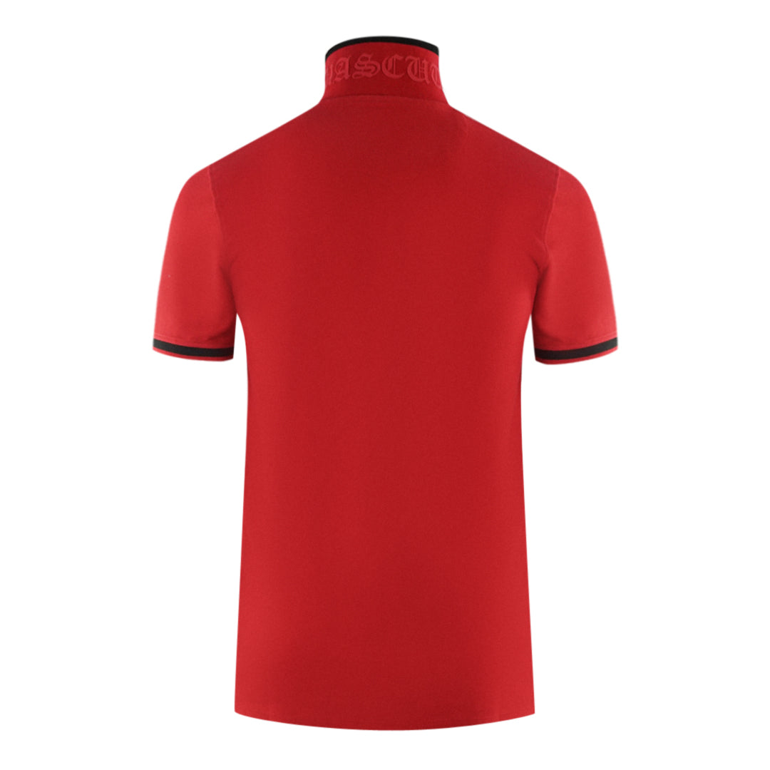 Aquascutum Aq 1851 Embroidered Tipped Red Polo Shirt