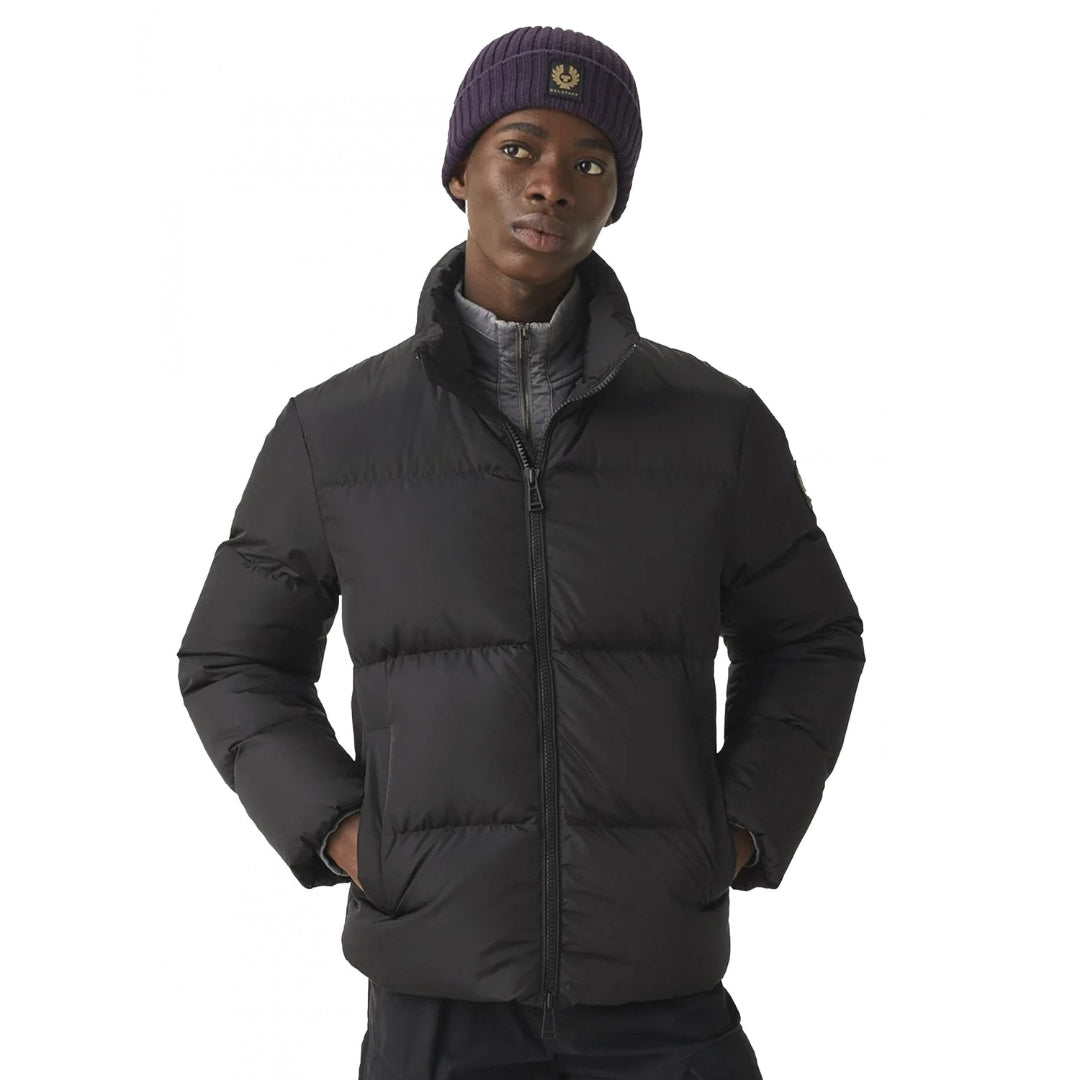 Belstaff Grid Paxton Black Down Jacket - Style Centre Wholesale