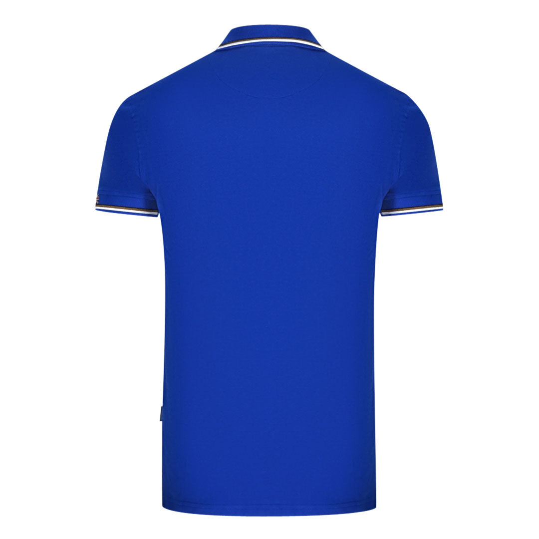 Aquascutum London Tipped Blue Polo Shirt QMP051 81