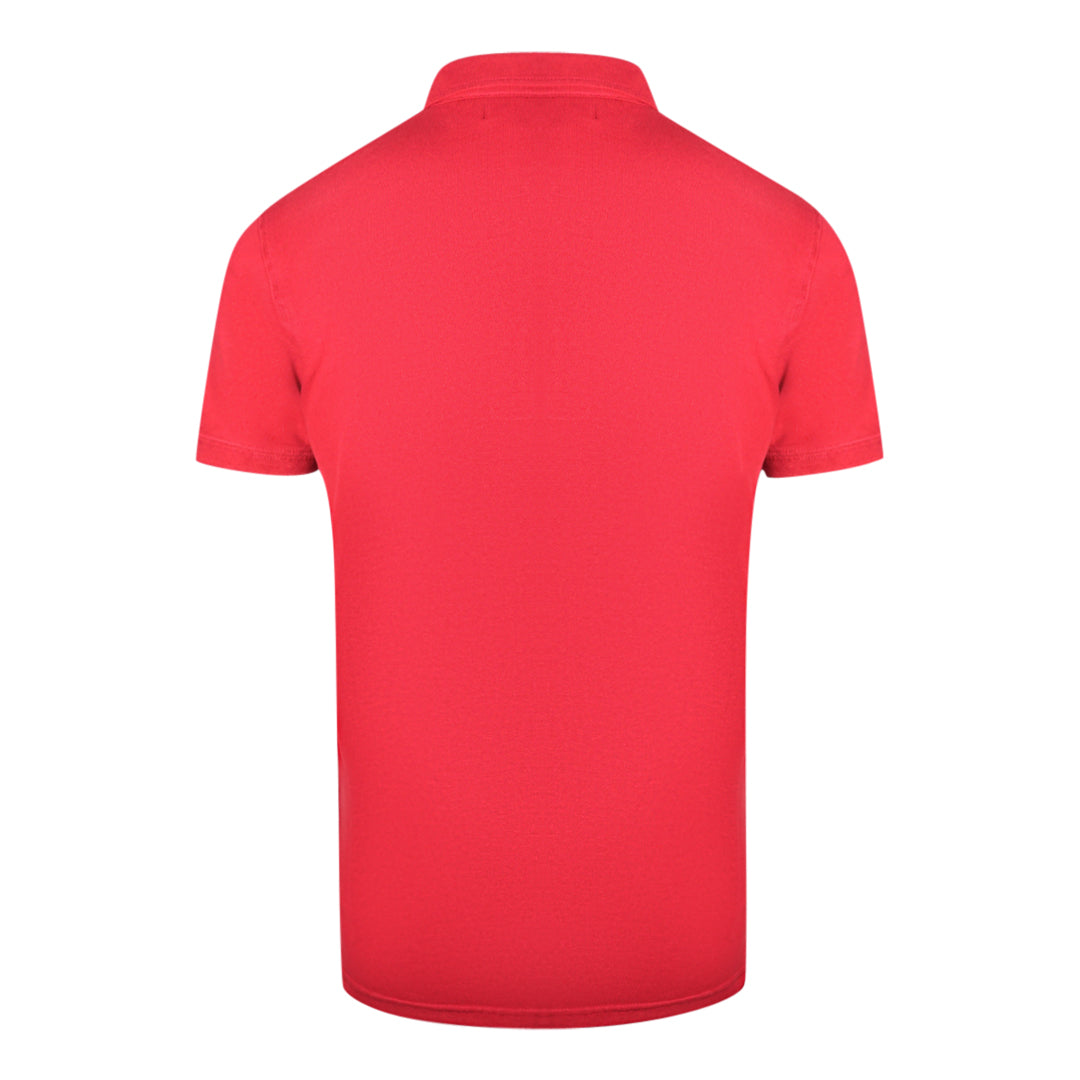 Cavalli Class Patch Logo Bordeaux Polo Shirt