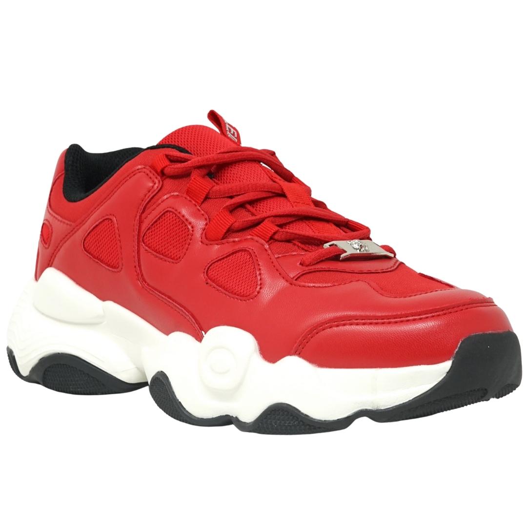 Plein Sport Brand Logo Tag Red Sneakers