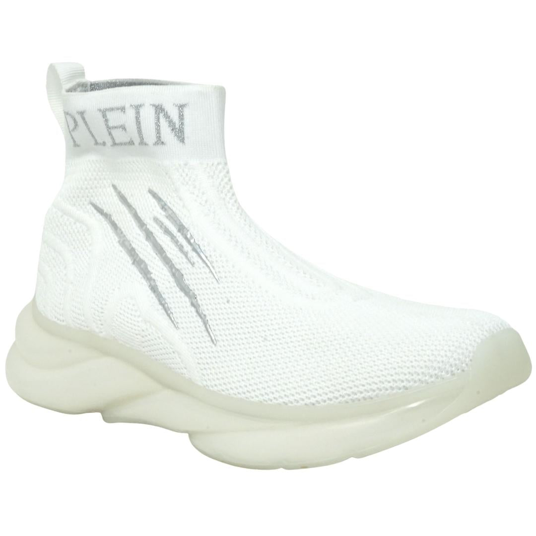 Philipp Plein Sport Hi Top Sock White Sneakers