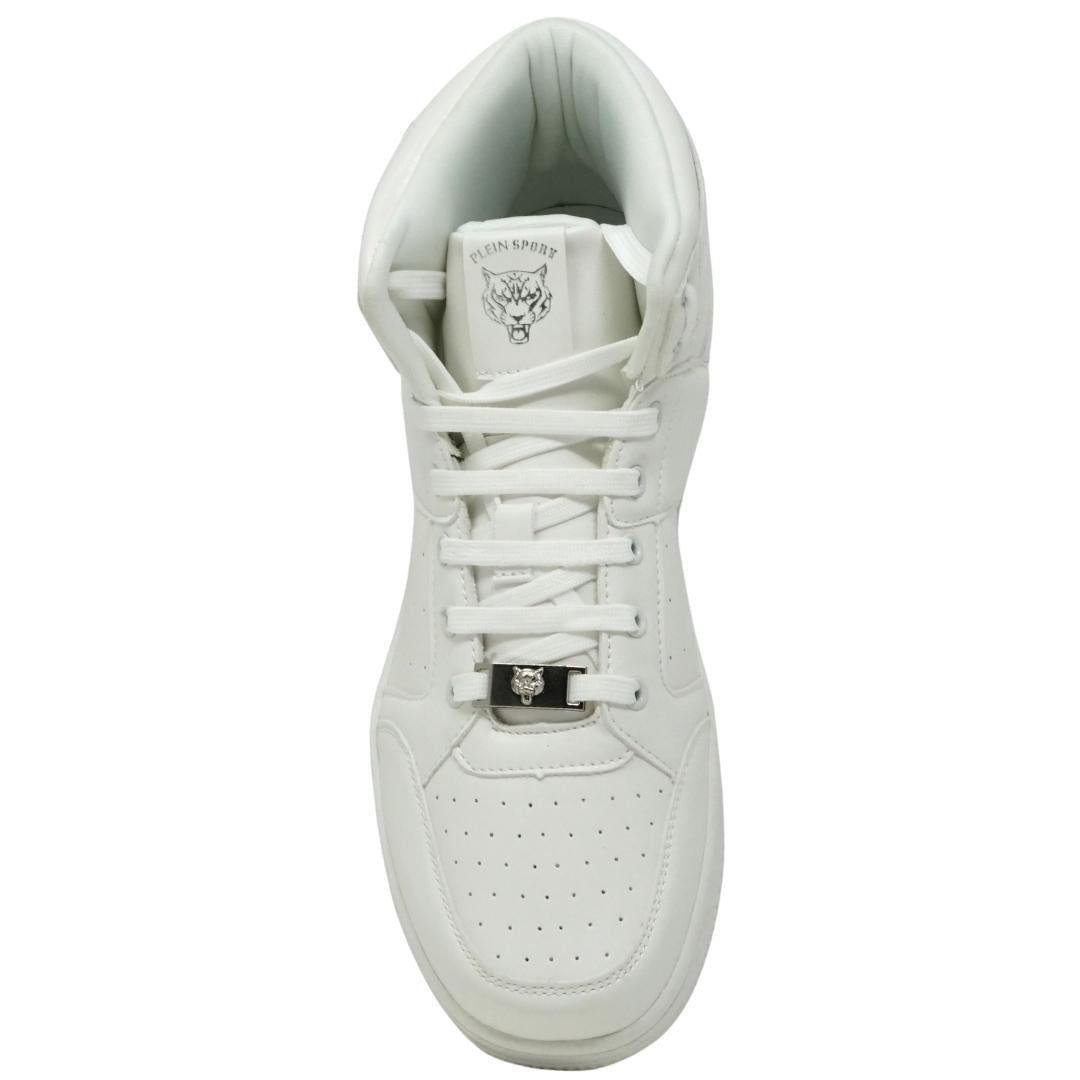 Philipp Plein Sport Hi Top Bold Brand White Sneakers