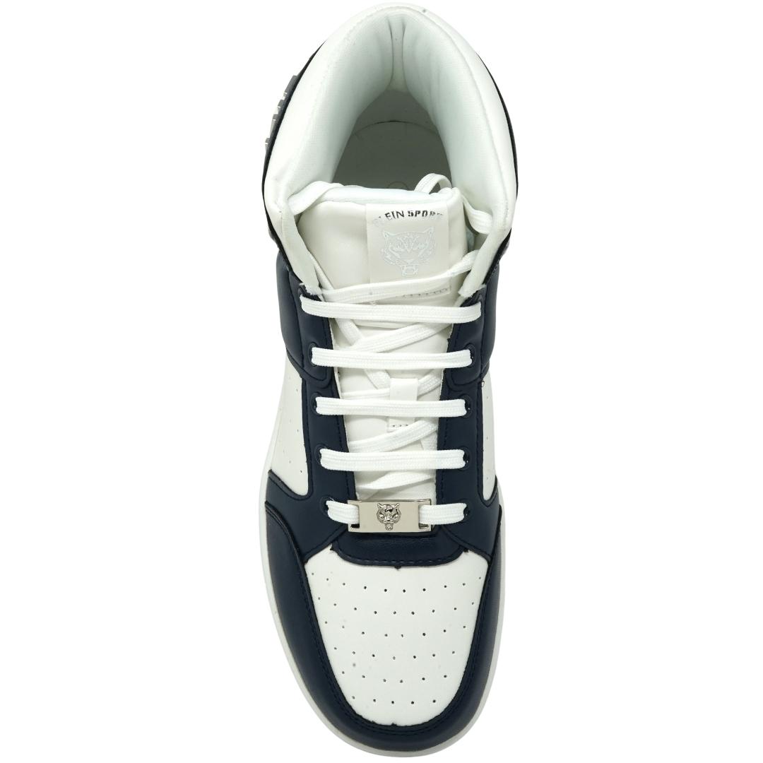 Philipp Plein Sport Hi Top Bold Brand White And Navy Sneakers
