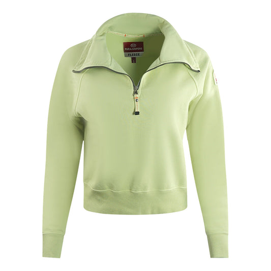 Parajumpers Stand Tisane Green Half-Zip Crop Sweatshirt Stand 202