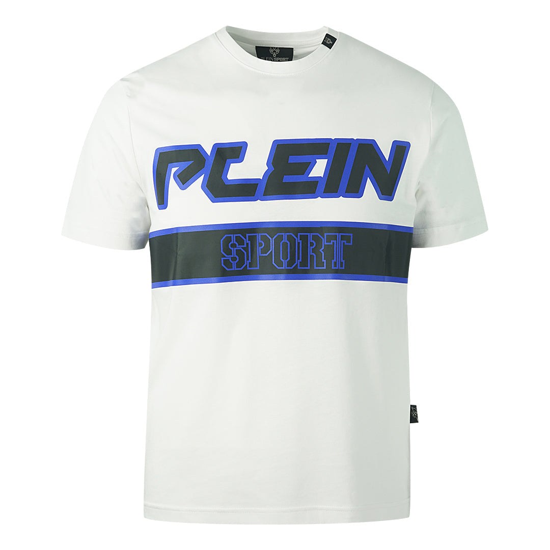 Philipp Plein Sport Blue Block White T Shirt